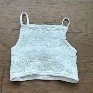 Pull&Bear White Textured Women's Top